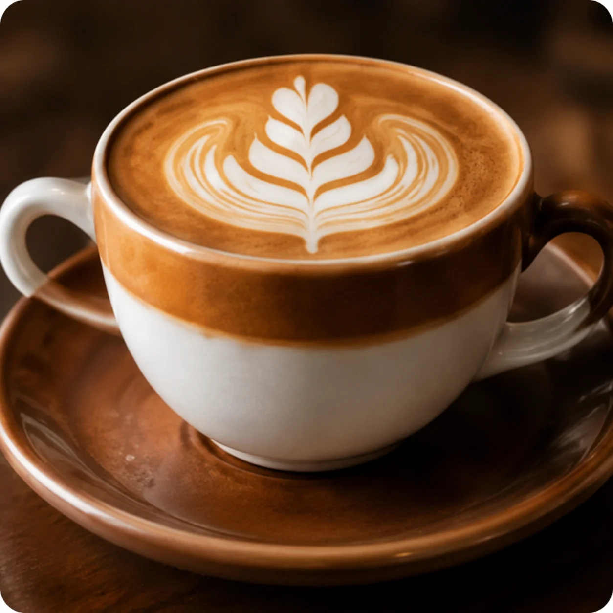 Caramel Macchiato servido em copo de vidro
